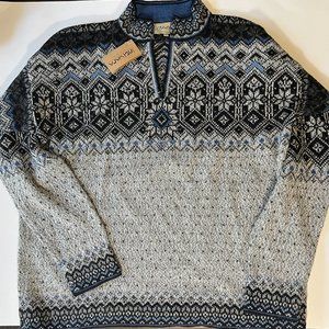 Men's NWT Intiwara 100% Alpaca Quarter Zip Sweater